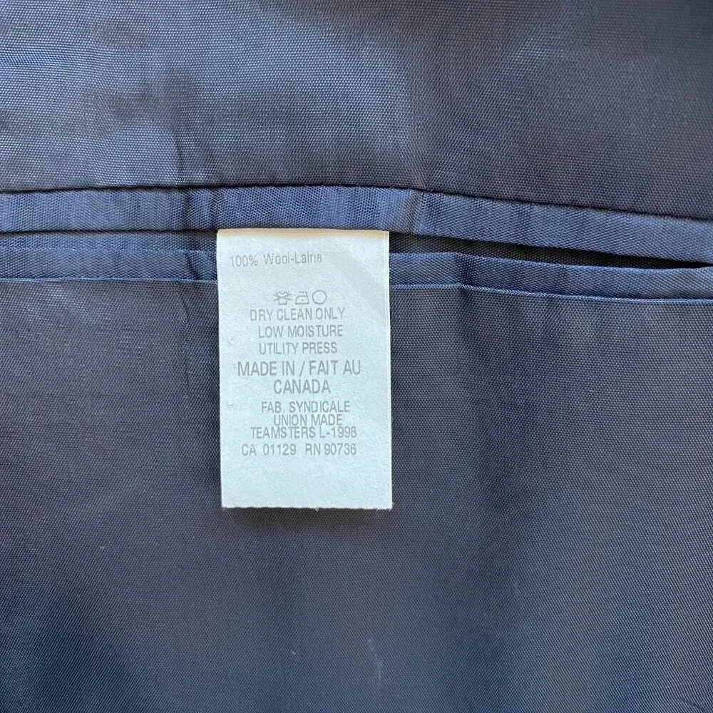 Lauren Ralph Lauren Wool Plaid Sport Coat Men's 42R Dinner Jacket Blazer Navy